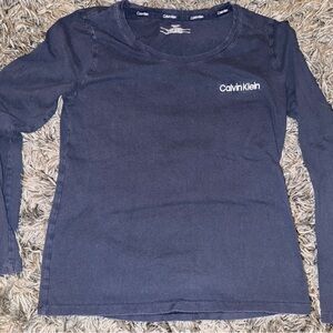 Calvin Klein Navy Long-Sleeve Crewneck Top